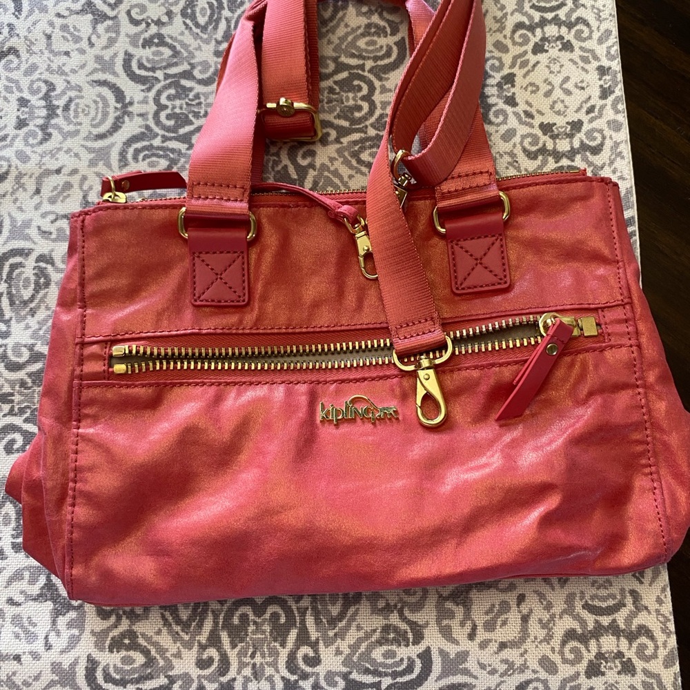 Kipling Shiny Coral Pink Shoulder & Handbagβ¨β¨ - Picture 10 of 16